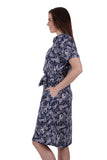 Ida SS Dress | Navy/White