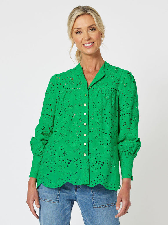 Limani Broidery Shirt | Emerald