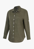 PILBARA WOMENS LINEN SHIRT | OLIVE