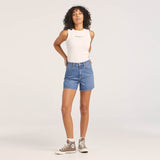 Girlfriend Slim Short | Focus Blue