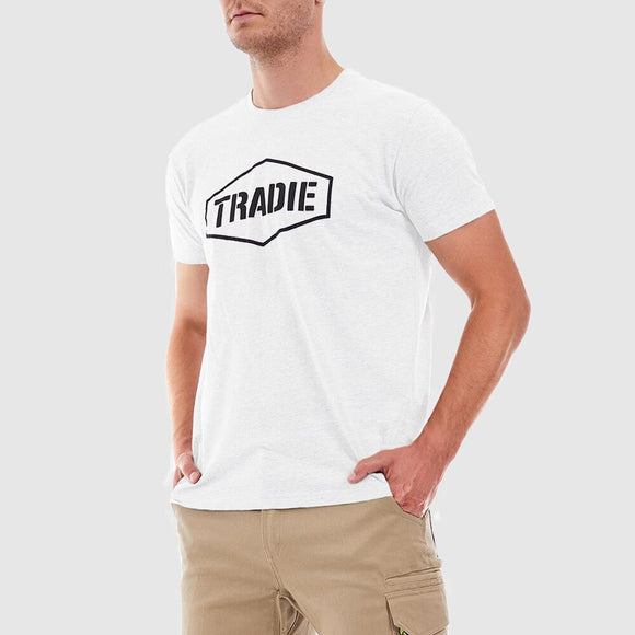 Mens Tradie  Tee White