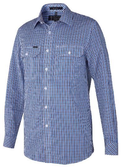 Mens L/S Dual Pocket Shirt | Blue-Navy-White