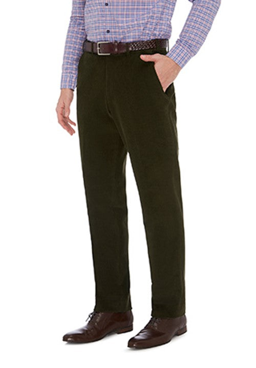 CITY CLUB SUTTON 12W CORD TROUSER | FOREST