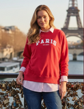 THREADZ PARIS EMBROIDED SWEATSHIRT | RED 48581
