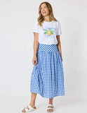 THREADZ AMALFI CHECK SKIRT 50036 AZURE/WHITE