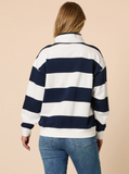 THREADZ VARSITY STRIPE SWEATSHIRT | NAVY/WHITE 48894