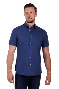 Mens Edward Tailored S/S Shirt | Denim/Navy