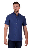 Mens Edward Tailored S/S Shirt | Denim/Navy