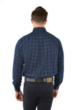 Glenn Cord Thermal Check Long Sleeve Shirt | Navy/Tan