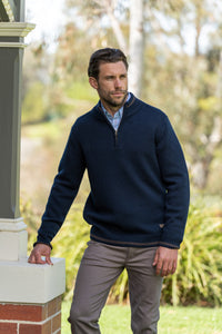 Parkmore 1/4 Zip Neck Jumper | Navy