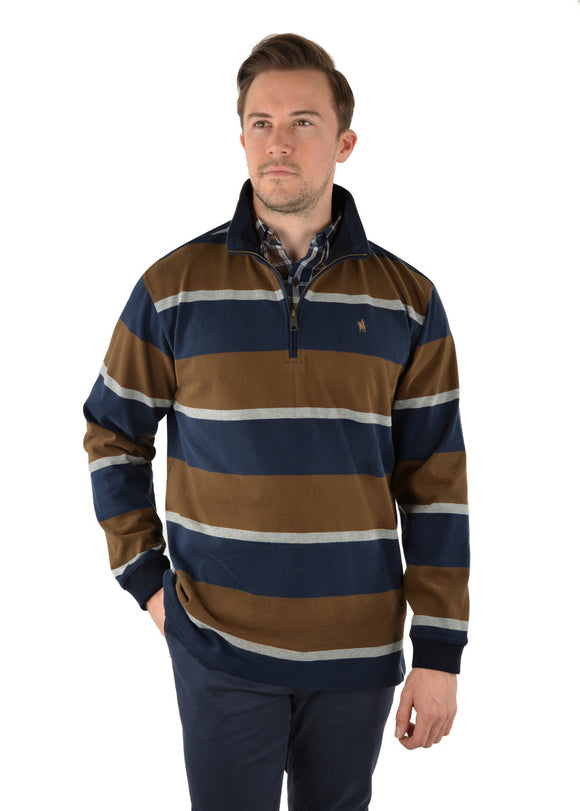 Alexander Rugby Jumper | Dark Tan/Navy