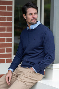 Mens Lachlan Knit Jumper | Royal Marle