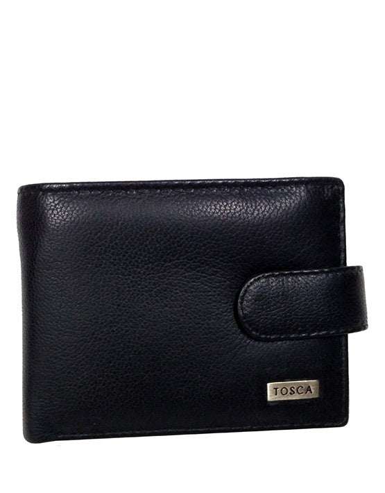 TOSCA GOLD MENS LEATHER WALLET| BLACK TCA303