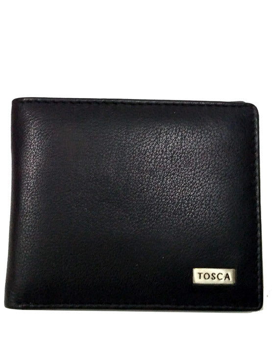 TOSCA GOLD MENS LEATHER WALLET | BLACK TCA504