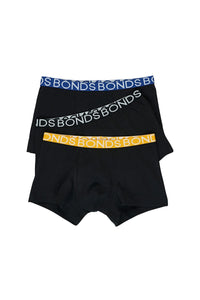 Bonds Boys Trunk 3 Pack | Black with Pop Band