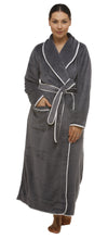 SATIN TRIM ROBE GUNMETAL - Y806