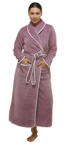 SATIN TRIM ROBE MULBERRY - Y806