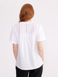 Broderie Trim Tee | White