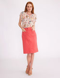 Yarra Trail Washed Utility Skirt - Desert Rose