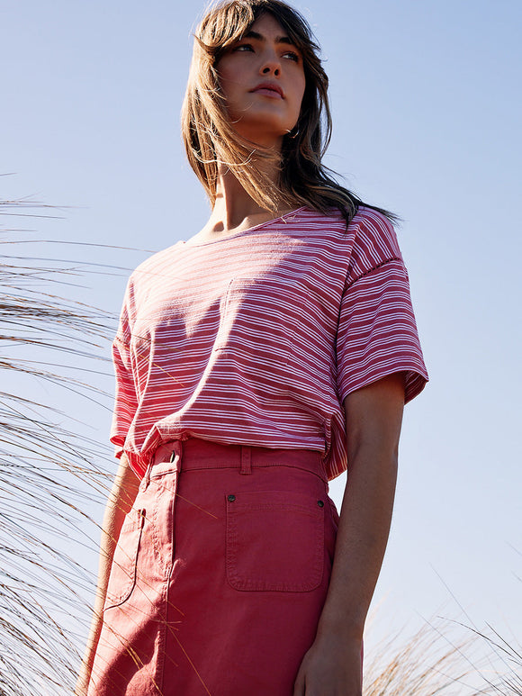 YARRA TRAIL Uneven Stripe Shirt - Desert Rose