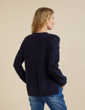 YARRA TRAIL|Diamond Cable Jumper|NAVY