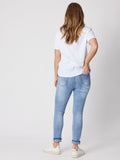 Tie Front Gathered Jean | Denim