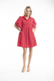 ORIENTIQUE-BUBBLE SLEEVE DRESS