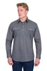 HARD SLOG MENS THOMAS 1\2 PLACKT LONG SLEEVE SHIRT | NAVY\TAN