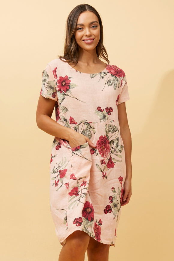 Short Sleeve Floral Dress | Rosa