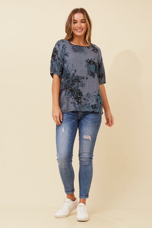 Raglon Floral Top | Indigo