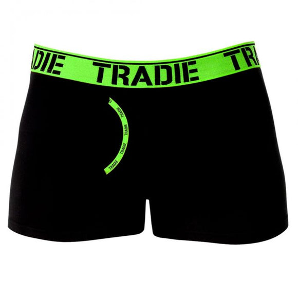 Tradie Big Fella Man Front Trunks MJ1956SK Black And Fluro Green