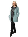 WATERPROOF THIGH LENGTH JACKET WITH REMOVABLE HOOD & GATHERED BACK WAISTBAND DETAIL #9006 - SEAMIST