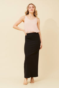 Solid Maxi Skirt | Black