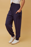 Solid Harem Pants | Navy