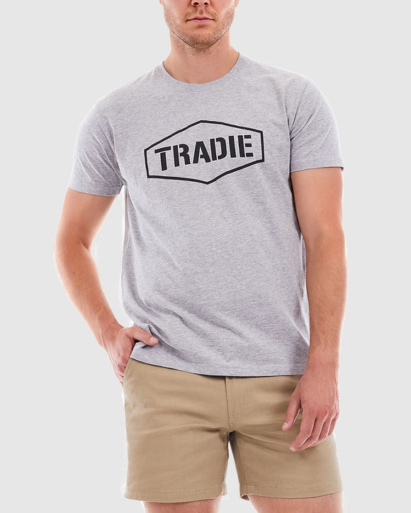 Mens Tradie  Tee Grey Marle