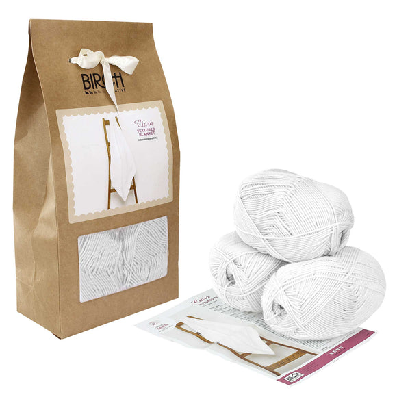 Baby Knit Kit | Ciara Textured Blanket White