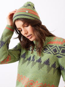 Fairisle Beanie | Foliage Green Mix