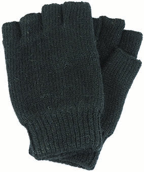 Ragg Wool Fingerless Thinsulate Glove | Black