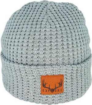 Kids Waffle Knit Explore Beanie | Grey