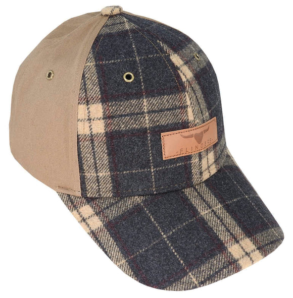 Flinders Wool Blend Check Cap Fleece Lined | Tan