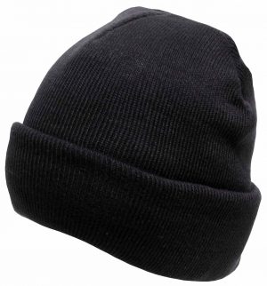 Mens 4ply Acrylic Bulky Beanie | Black