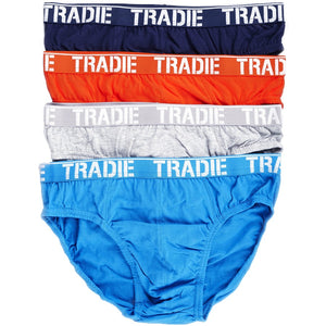 TRADIE Hipster Brief | 4 pack | Blue/Grey/Orange