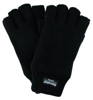 Fingerless Glove with Thinsulate Lining | Black