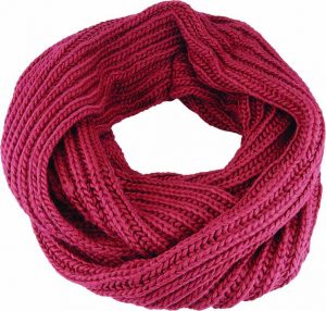 Acrylic Bulky Knit Infinity Scarf | Port Wine