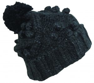 AVENEL Chunky Knit Slouch BEANIE with Cuff | Black