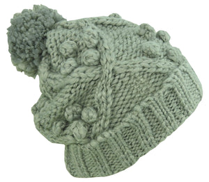 AVENEL Chunky Knit Slouch BEANIE with Cuff | Grey