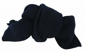 Purl Knit Scarf with Ribbed End | Black