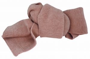 Purl Knit Scarf with Ribbed End | Blush