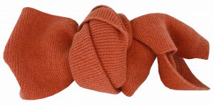 Purl Knit Scarf with Ribbed End | Clay