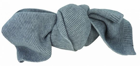Purl Knit Scarf with Ribbed End | Grey